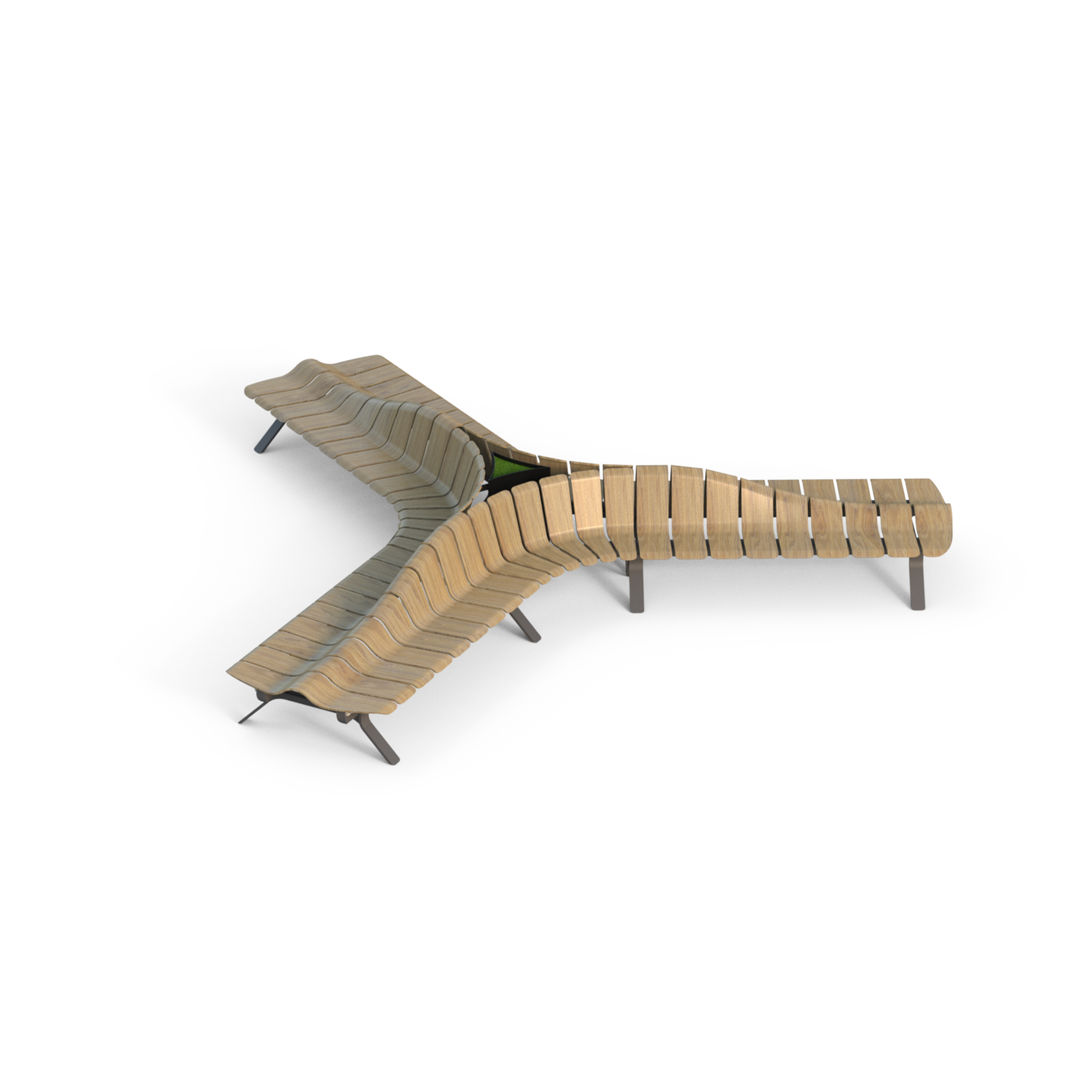 seamless crossroad bench