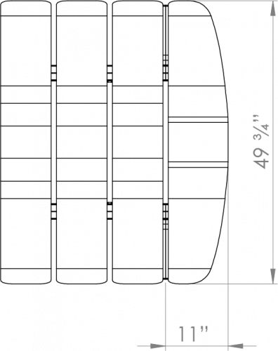 Double Bench End Piece (Top View)