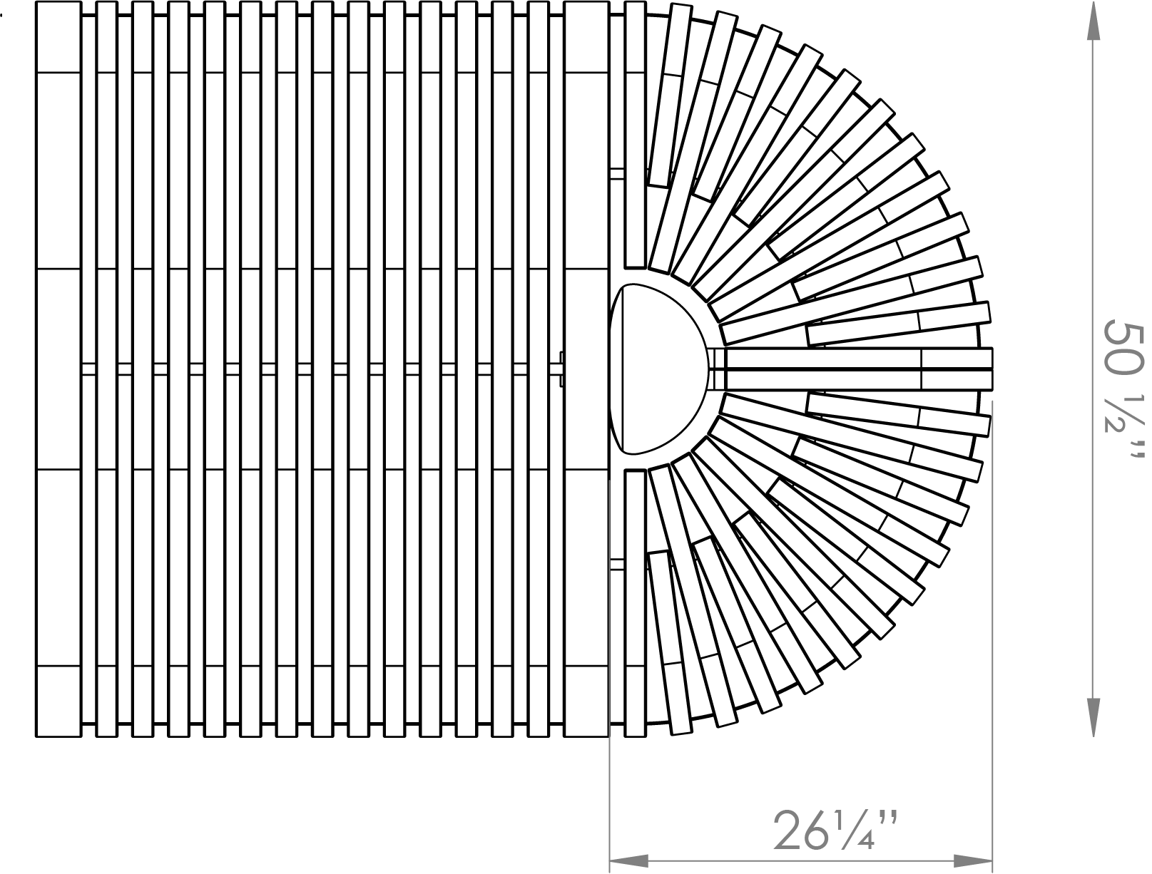 Nova C Double Bench Endpiece (Top View)