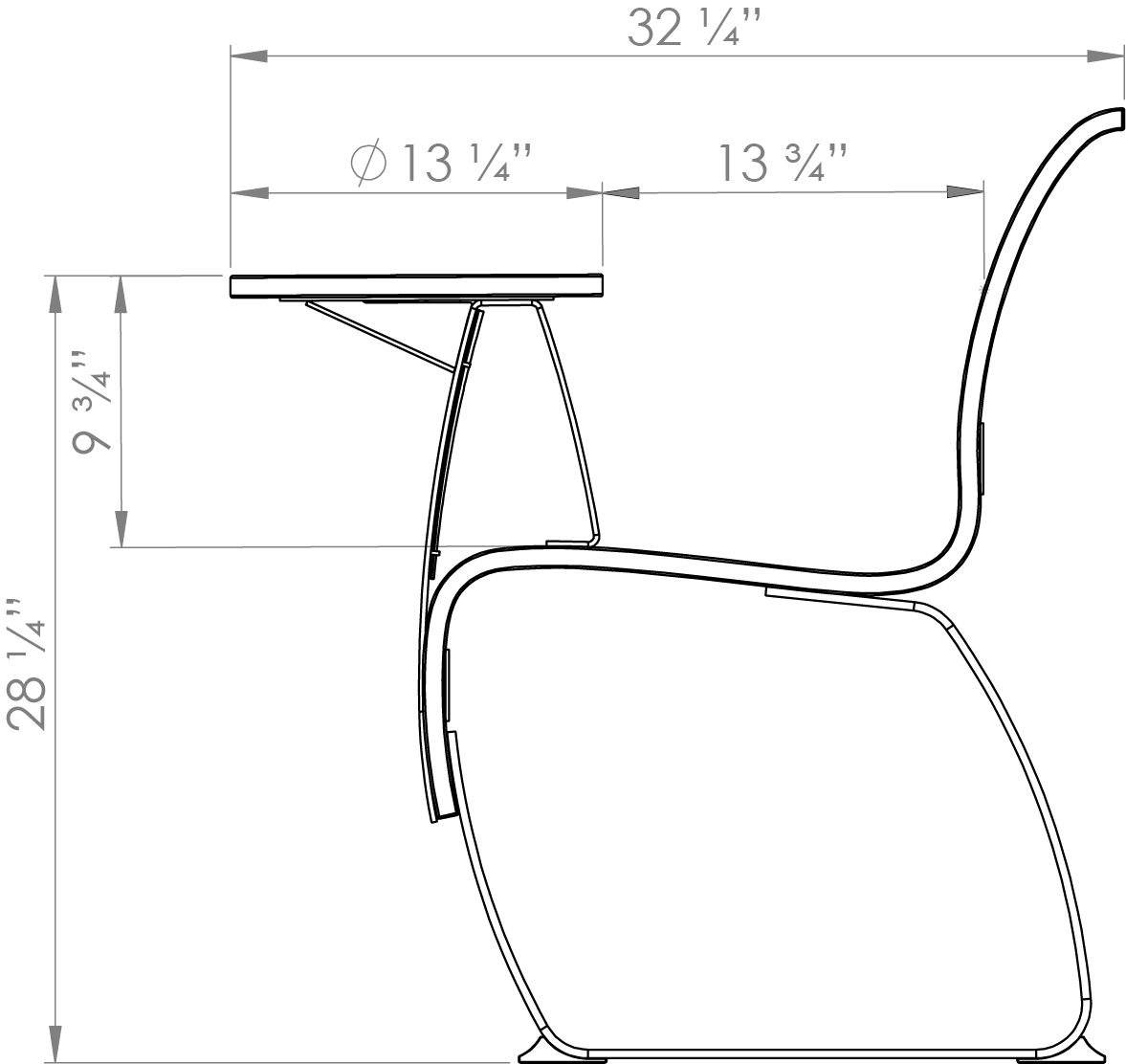 Nova C Wireless Table (Side View)