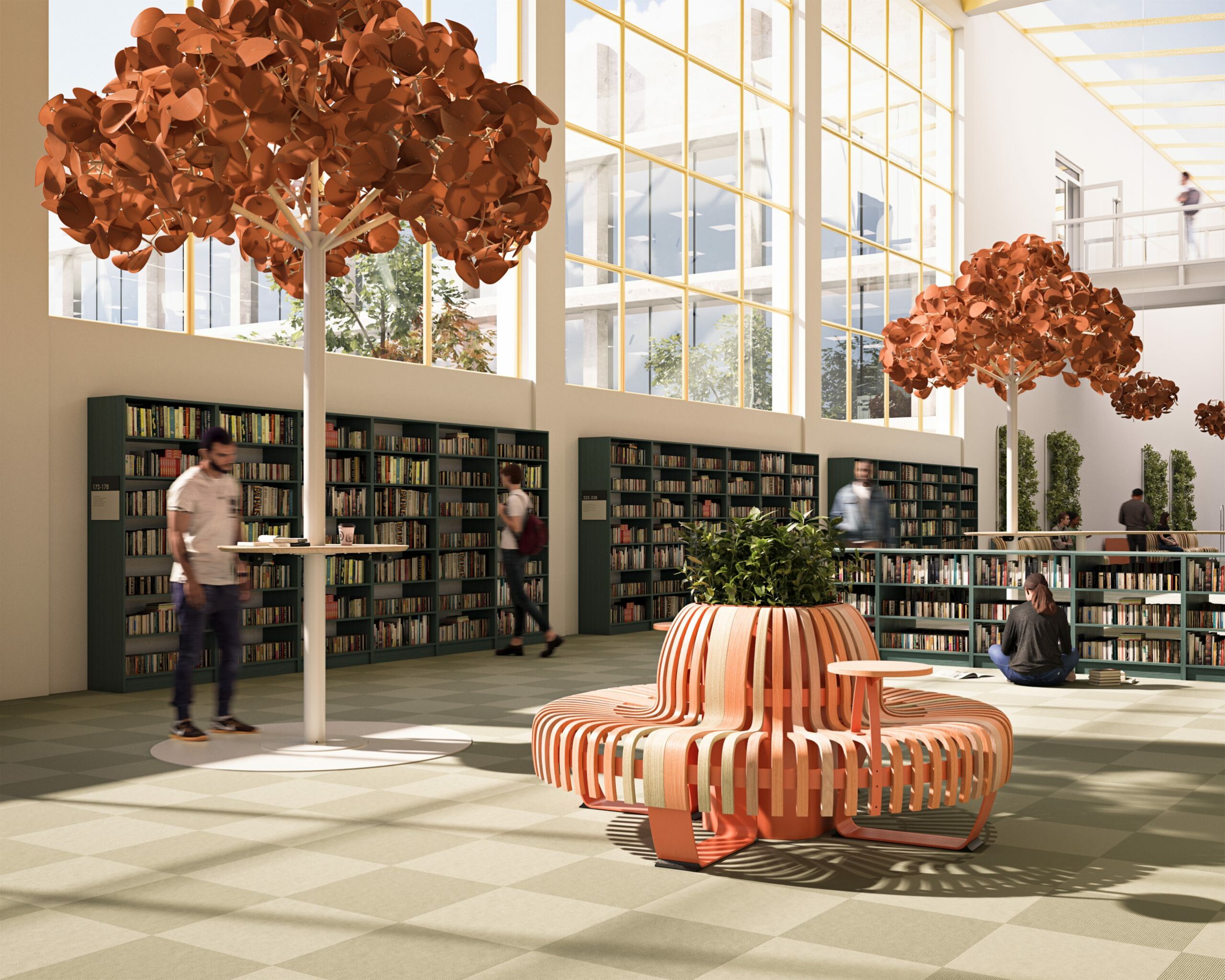 biophilic placemaking design in library