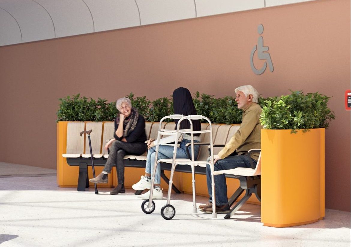 modular bench for healthcare spaces