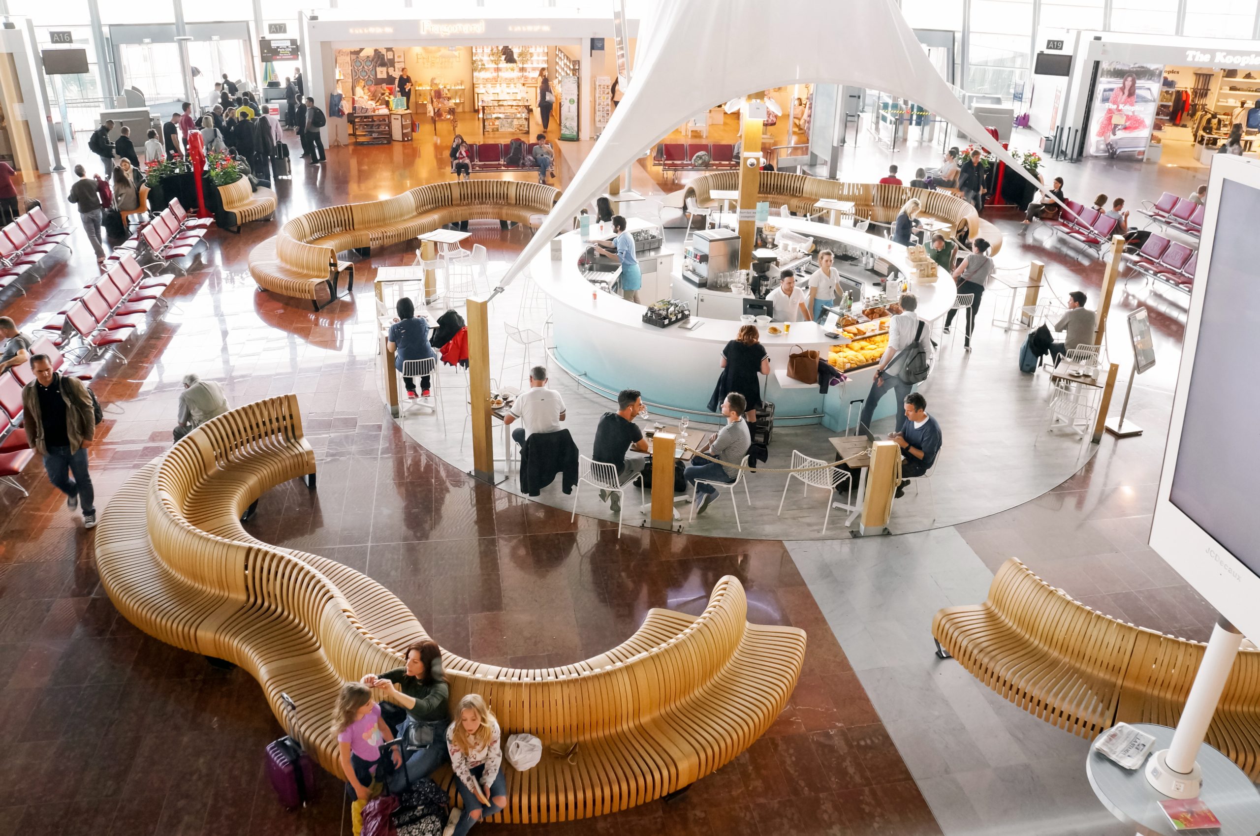 modular seating at Nice Airport