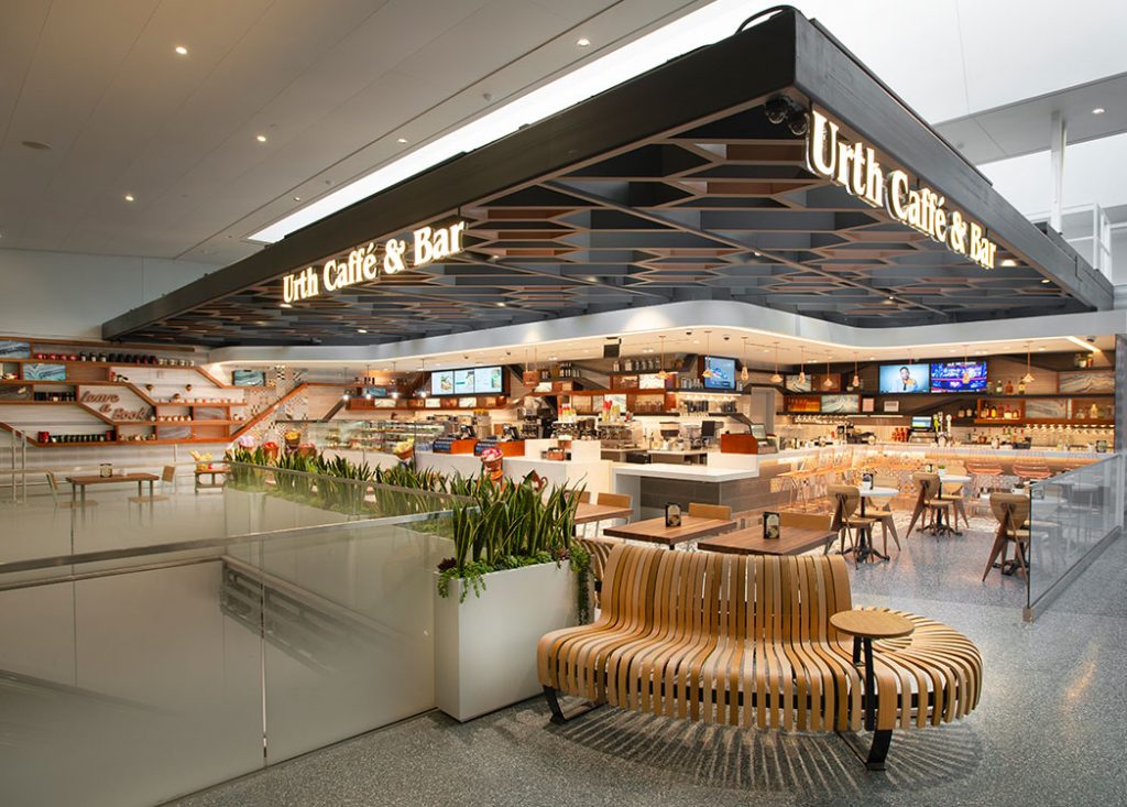 LAX Airport, Urth Caffé and Bar Green Furniture Concept